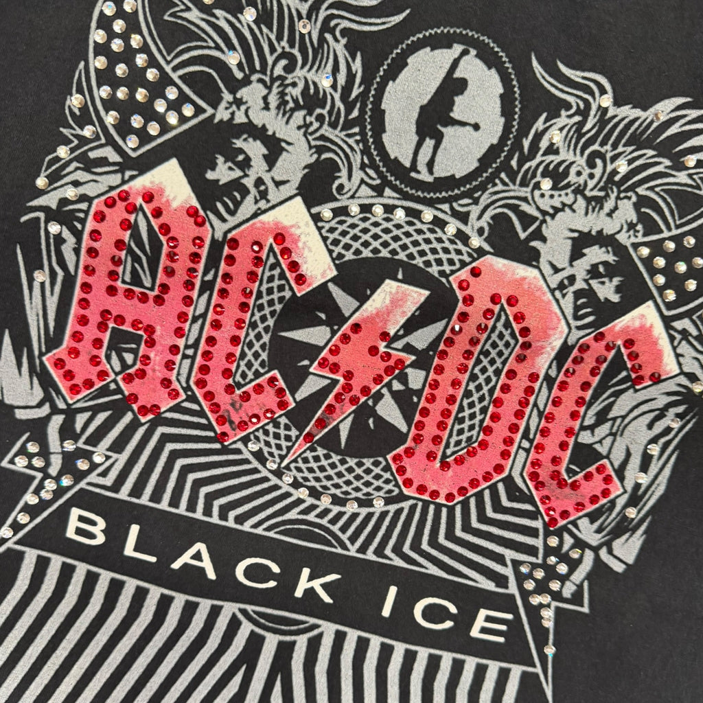 lt shirt vintage con strass acdc tg XL