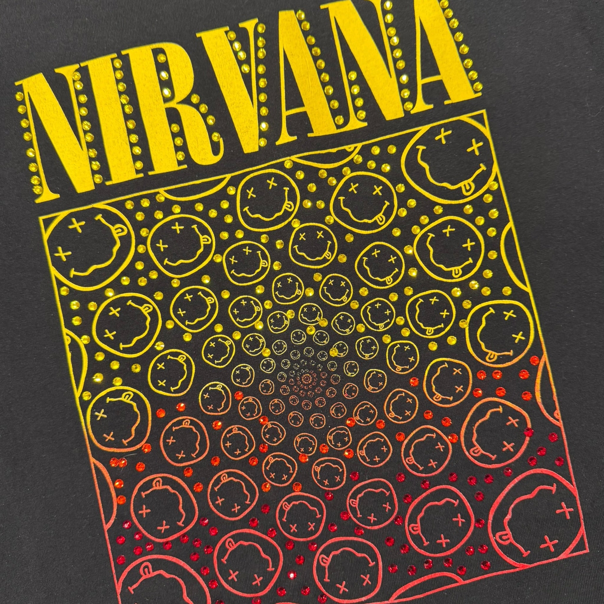 lt shirt vintage con strass nirvana tg s