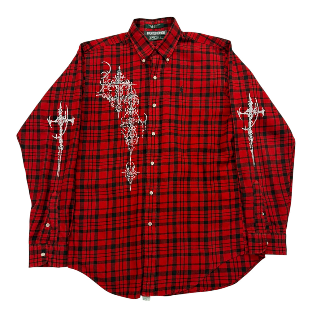 camicia vintage ralph lauren custom tg XL tartan sigilism