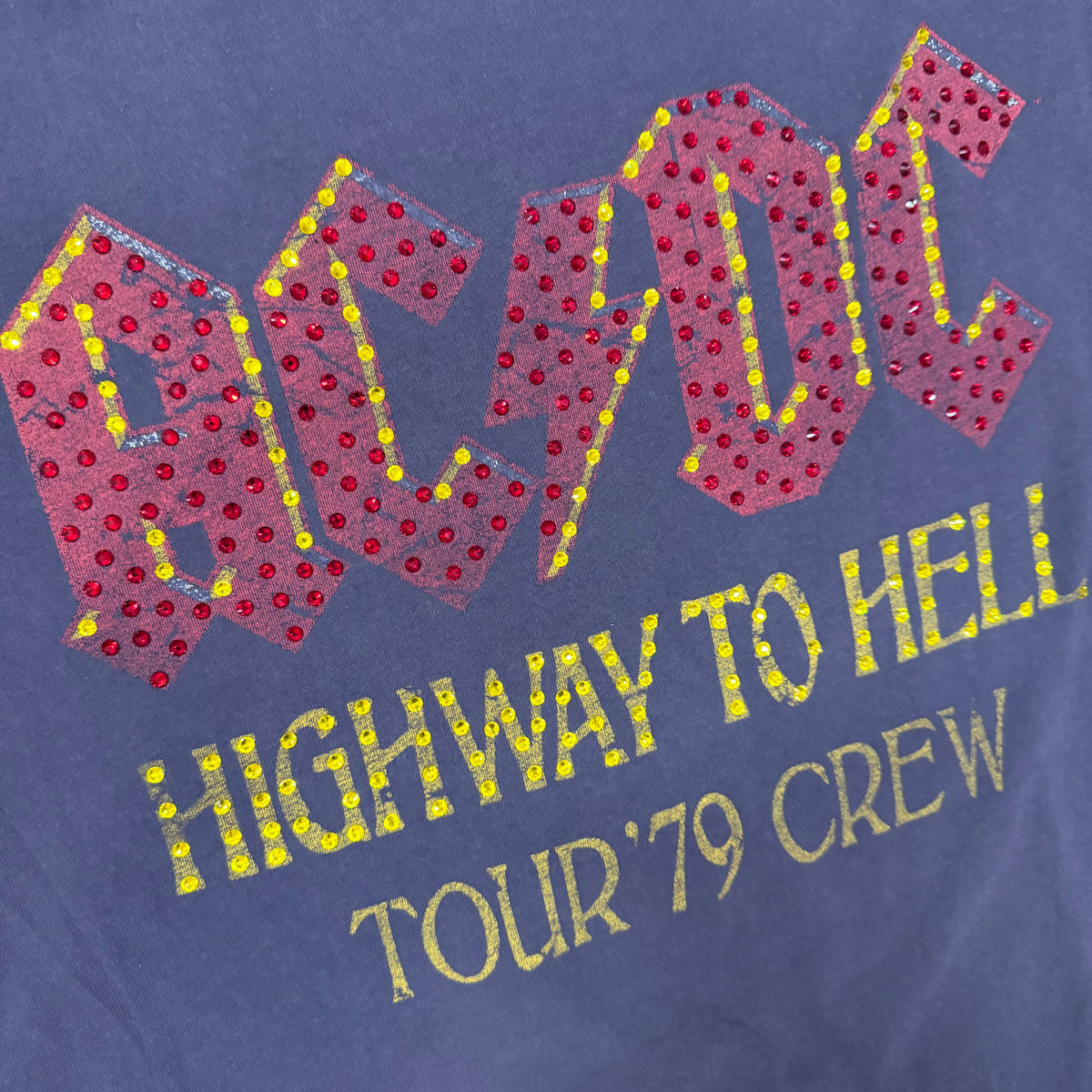 lt shirt vintage con strass acdc Tg XXL