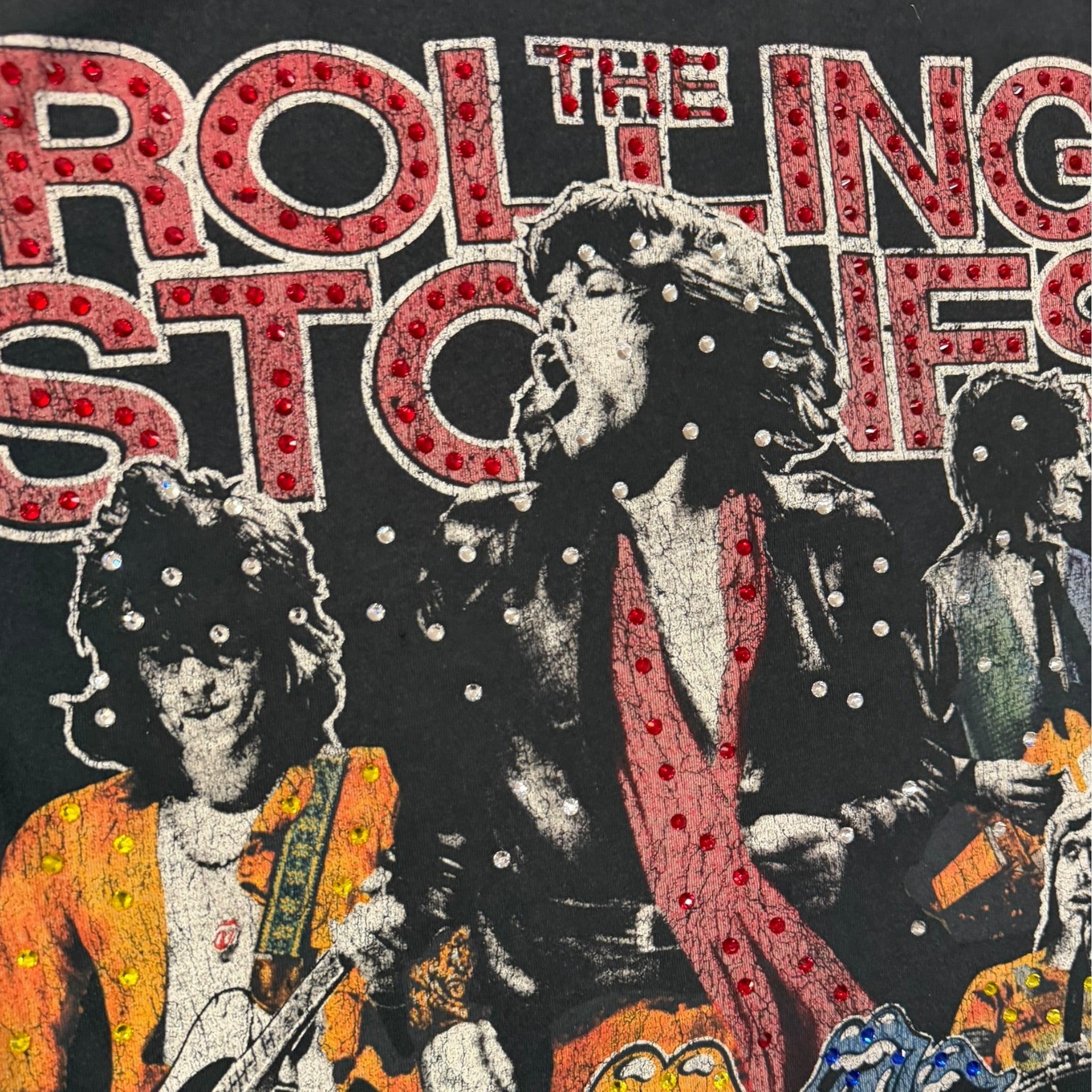 lt shirt vintage con strass Rolling Stones tg s