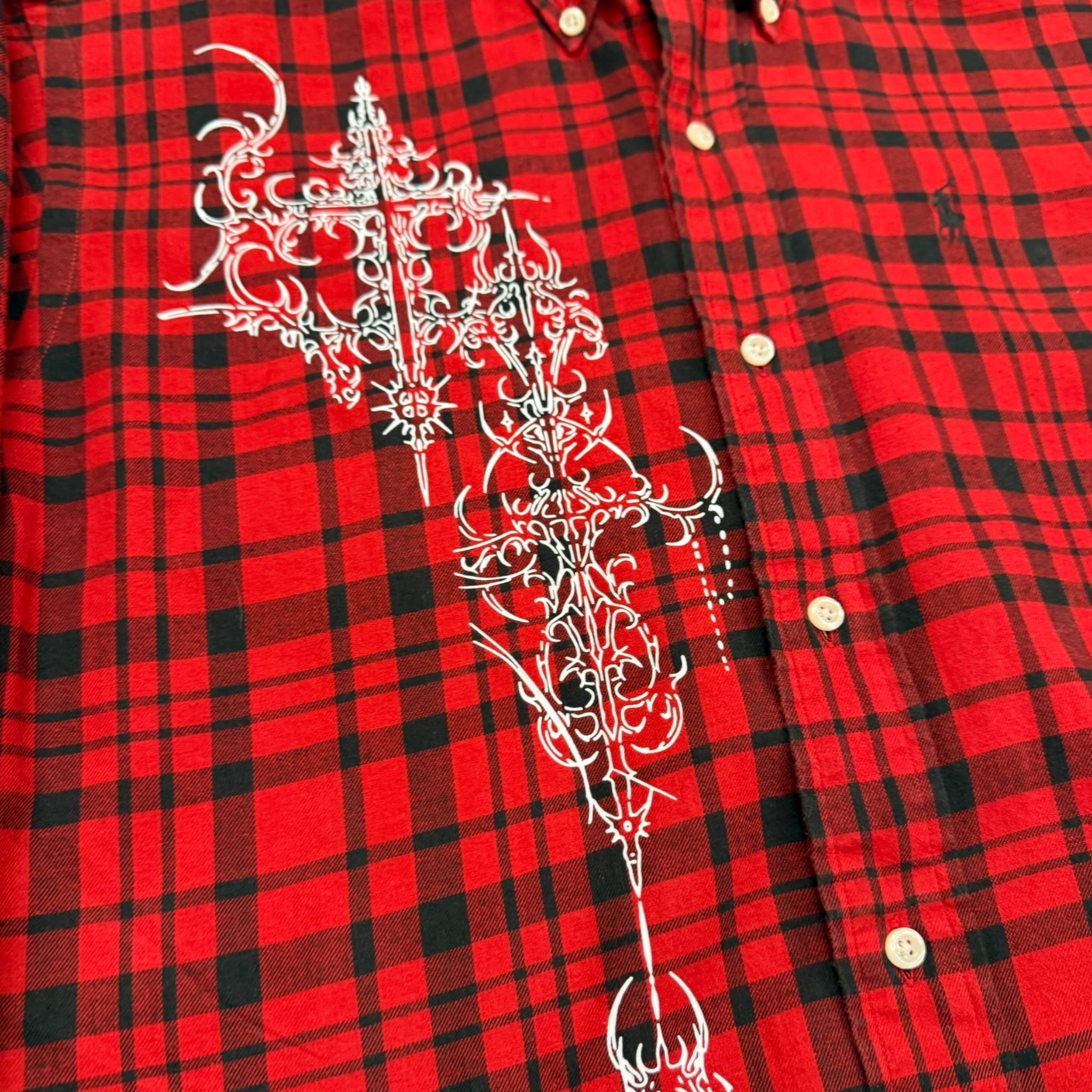 camicia vintage ralph lauren custom tg XL tartan sigilism
