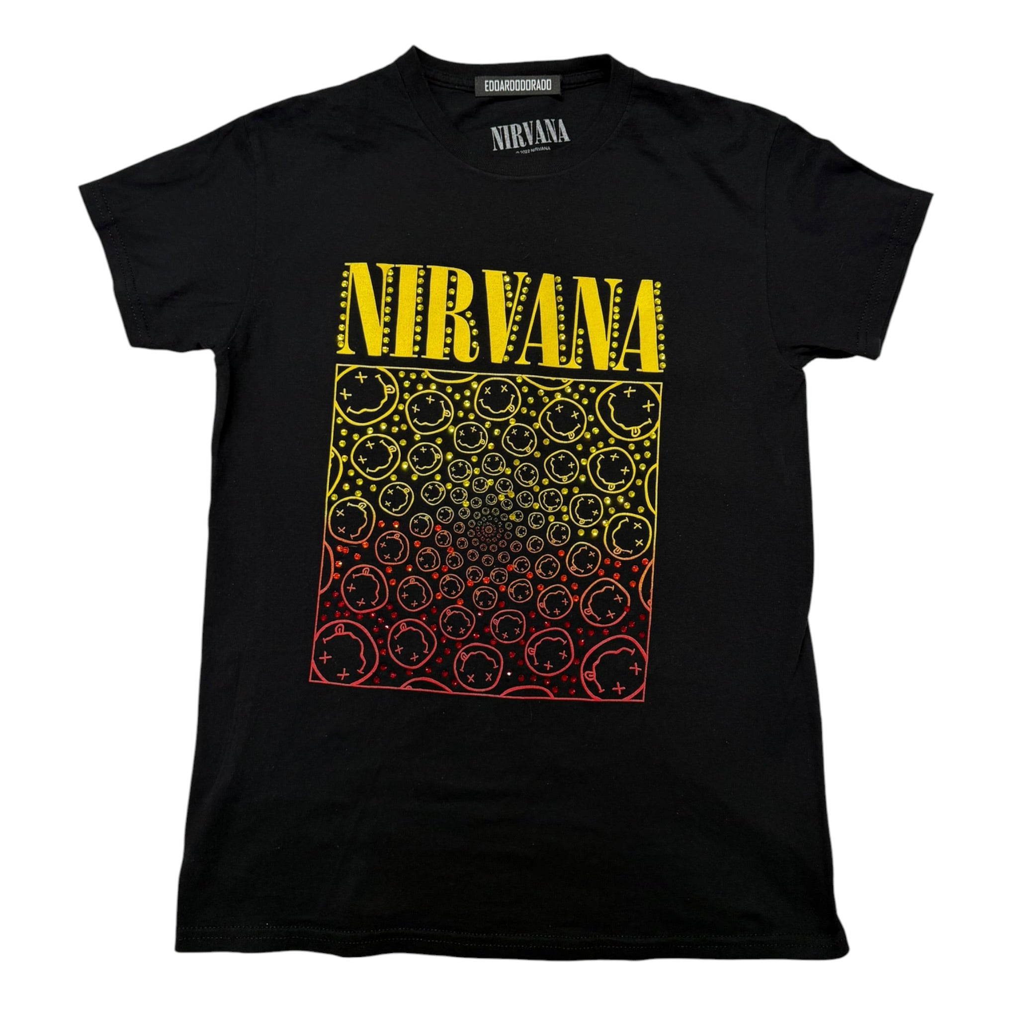 lt shirt vintage con strass nirvana tg s