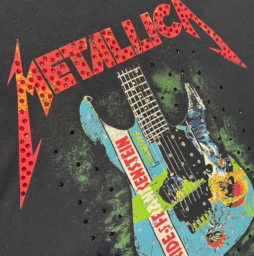 t shirt vintage con strass Metallica xxl