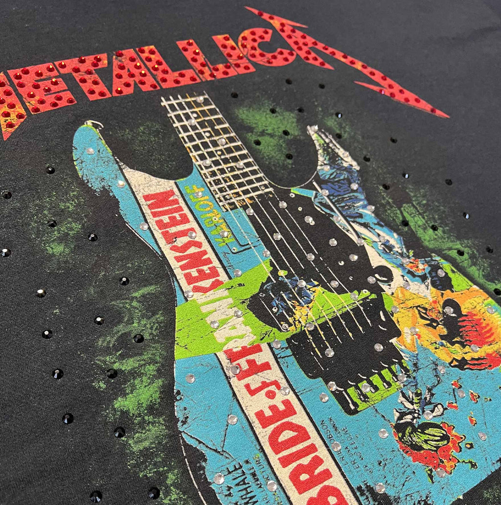 t shirt vintage con strass Metallica xxl