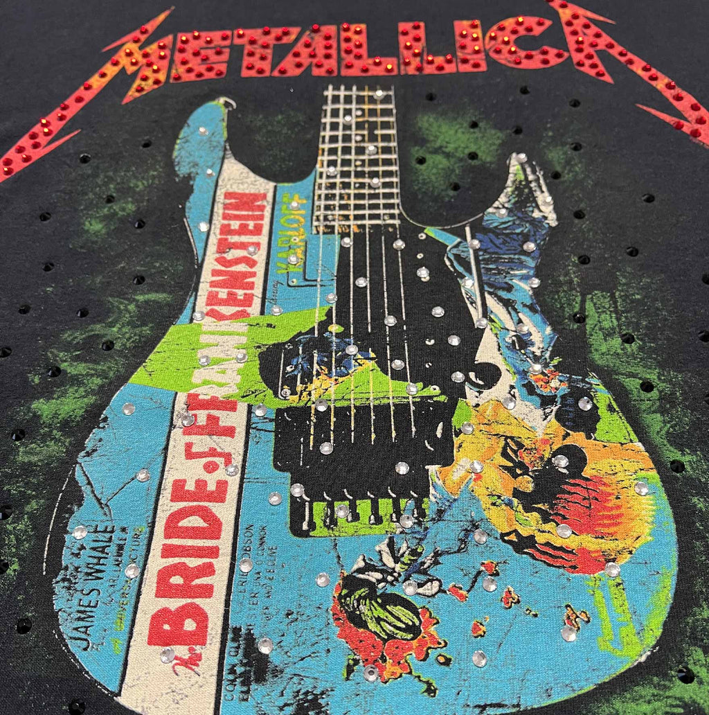 t shirt vintage con strass Metallica xxl