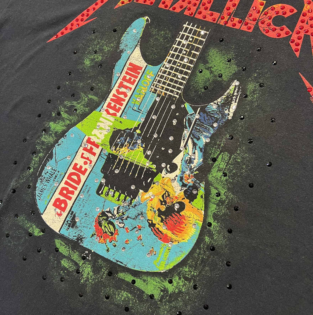 t shirt vintage con strass Metallica xxl