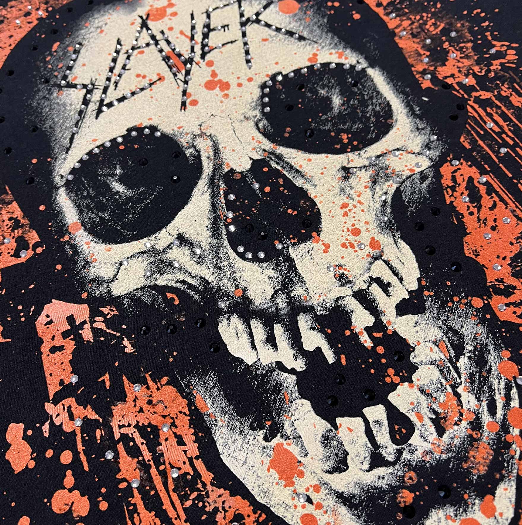 t shirt vintage con strass slayer xxl