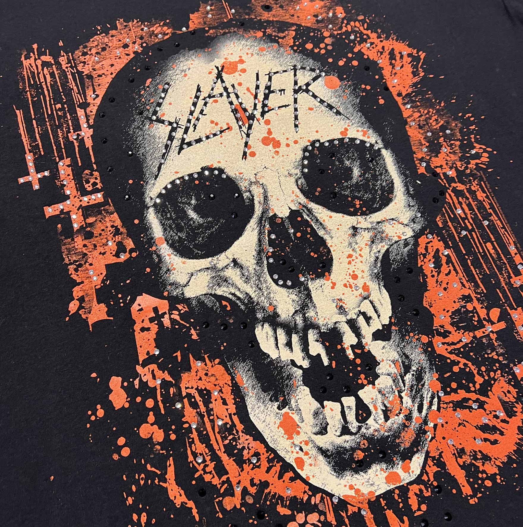 t shirt vintage con strass slayer xxl