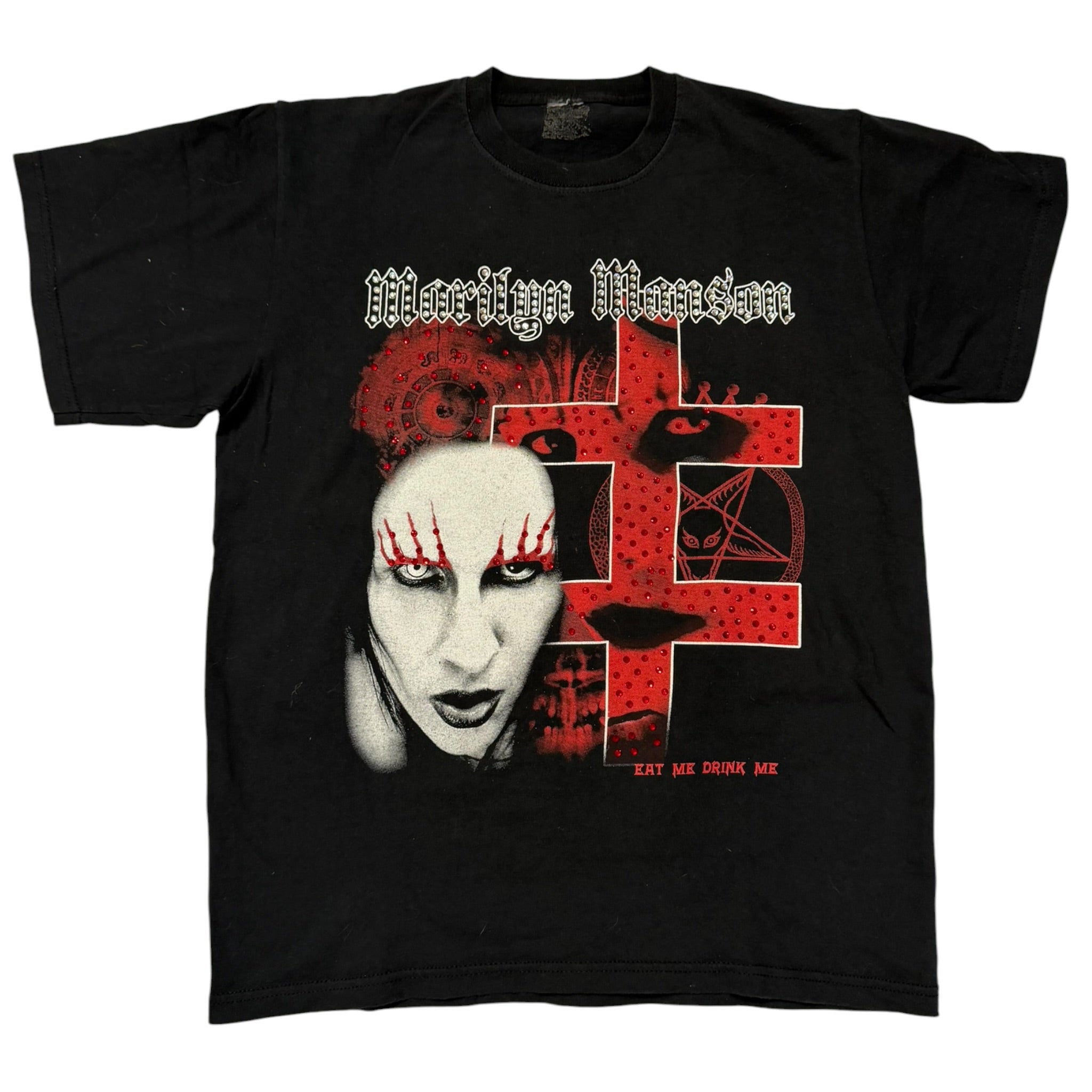 lt shirt vintage con strass Marilyn Manson   tg L