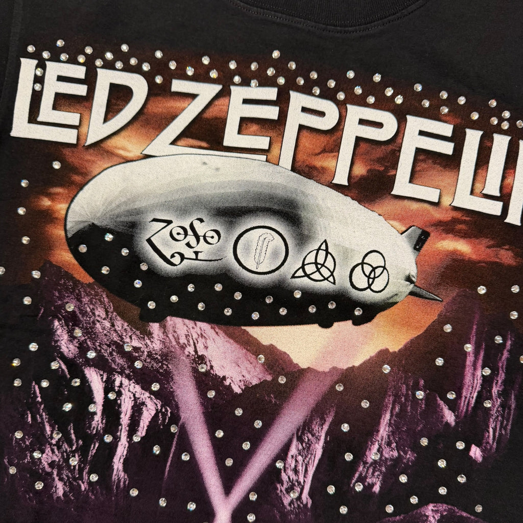 lt shirt vintage con strass led zeppeling tg s