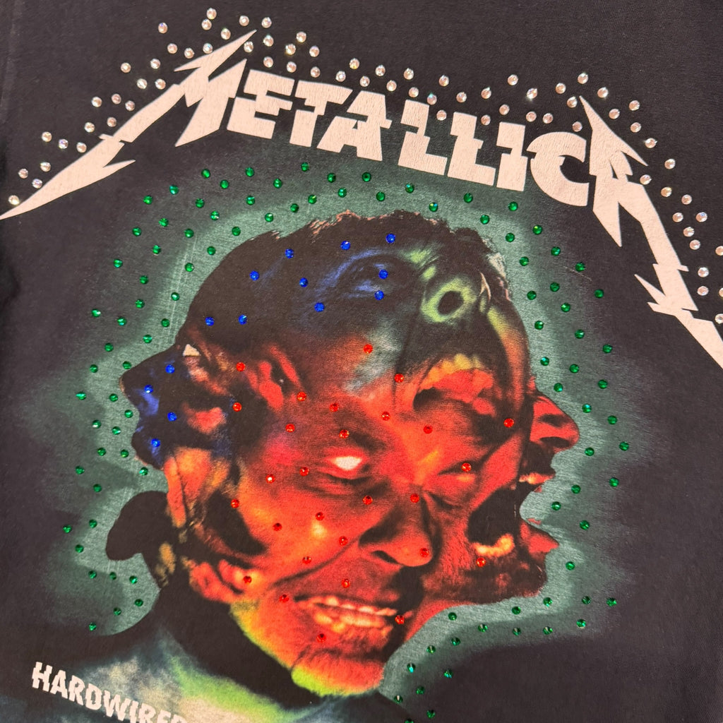lt shirt vintage con strass Metallica tg m