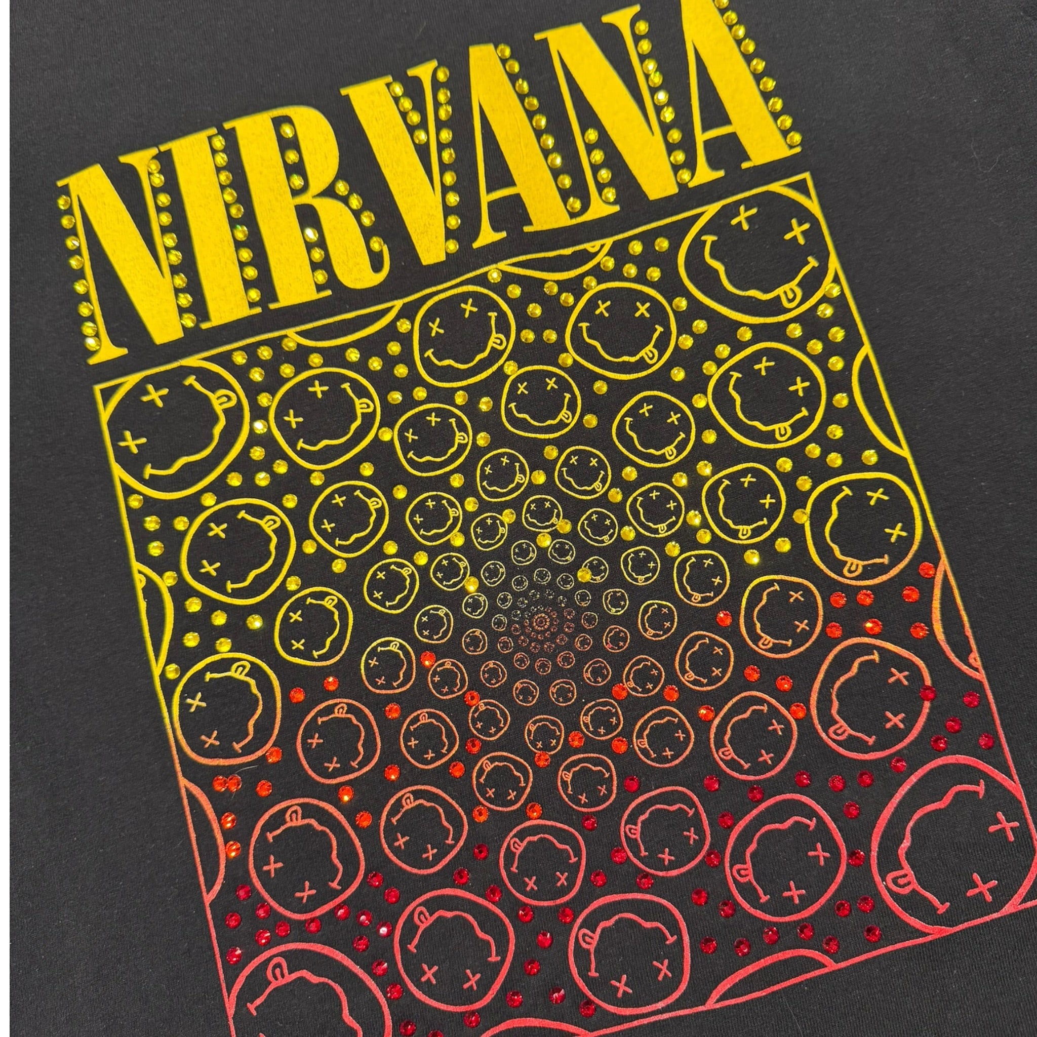 lt shirt vintage con strass nirvana tg s