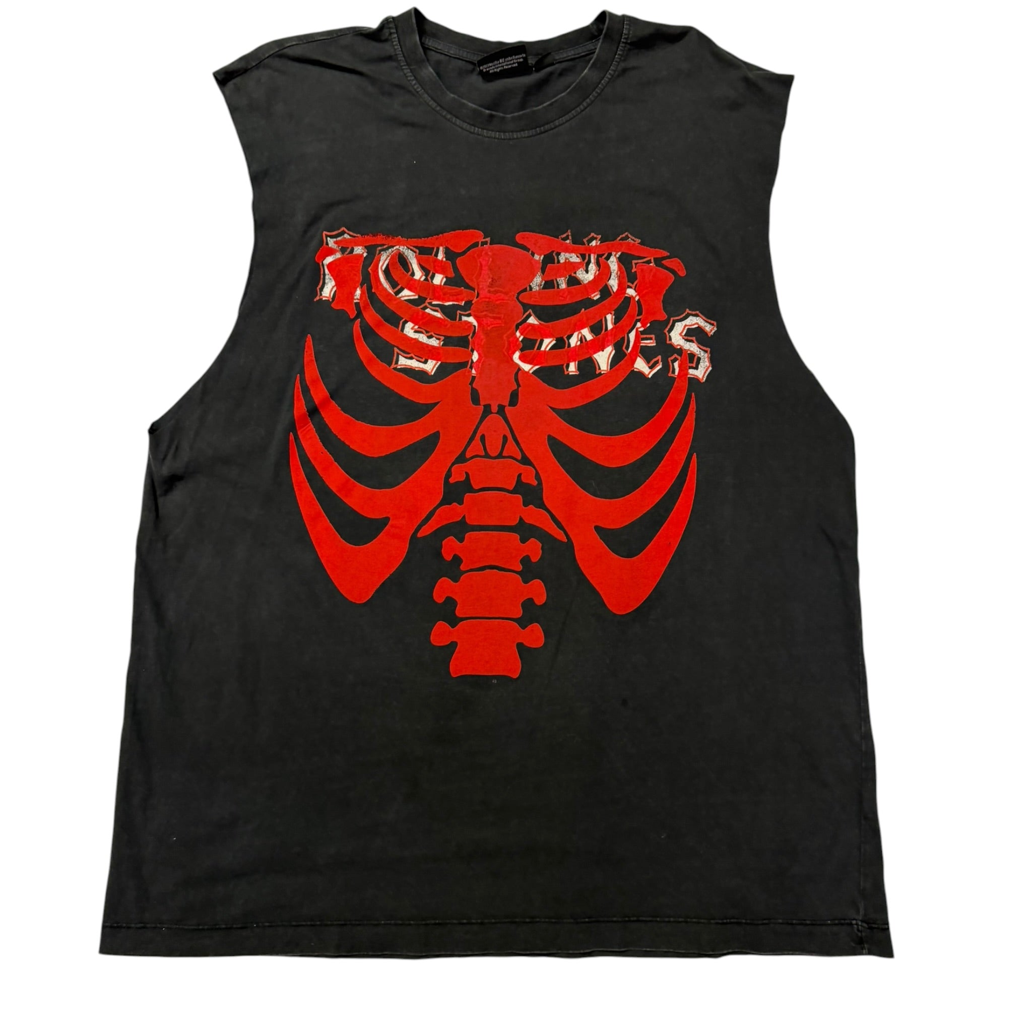 t shirt vintage sovrastampata con ossa Rolling Stones tg XL