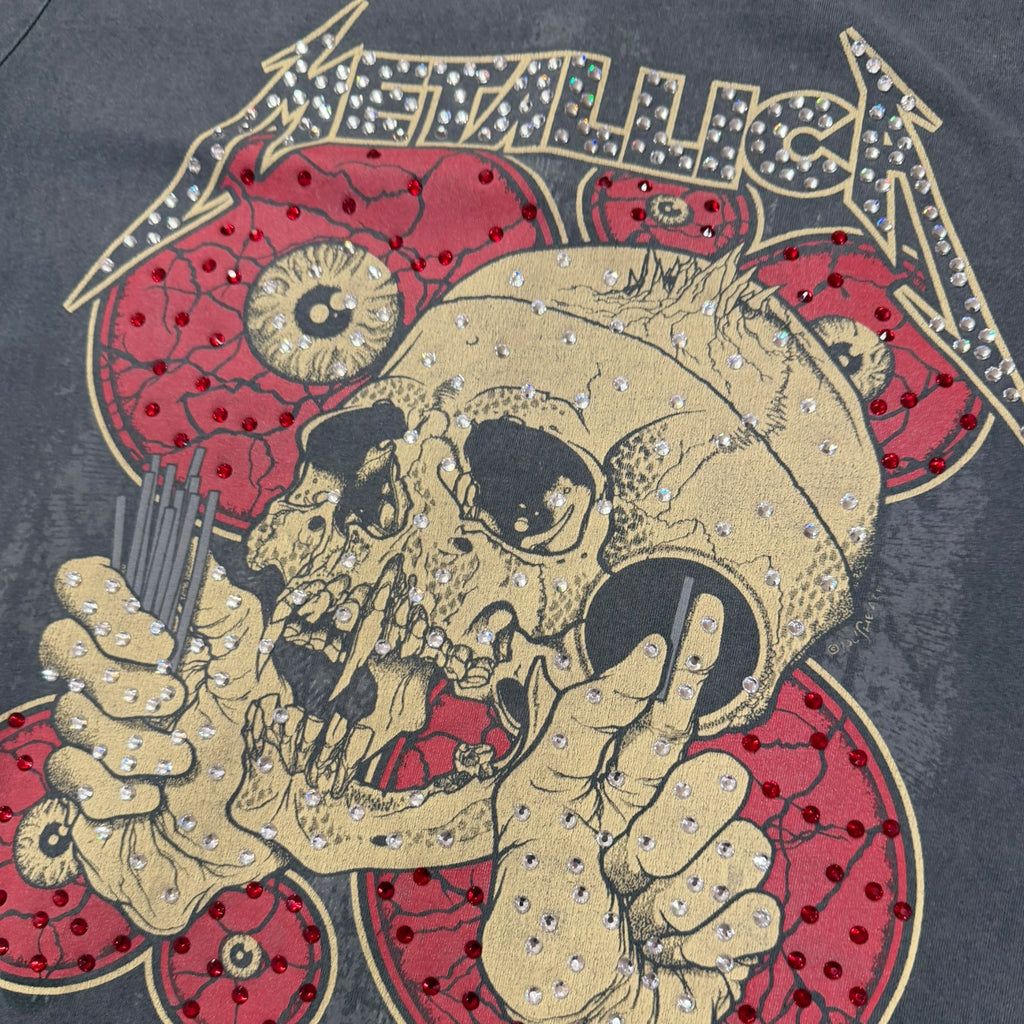 lt shirt vintage con strass Metallica tg L