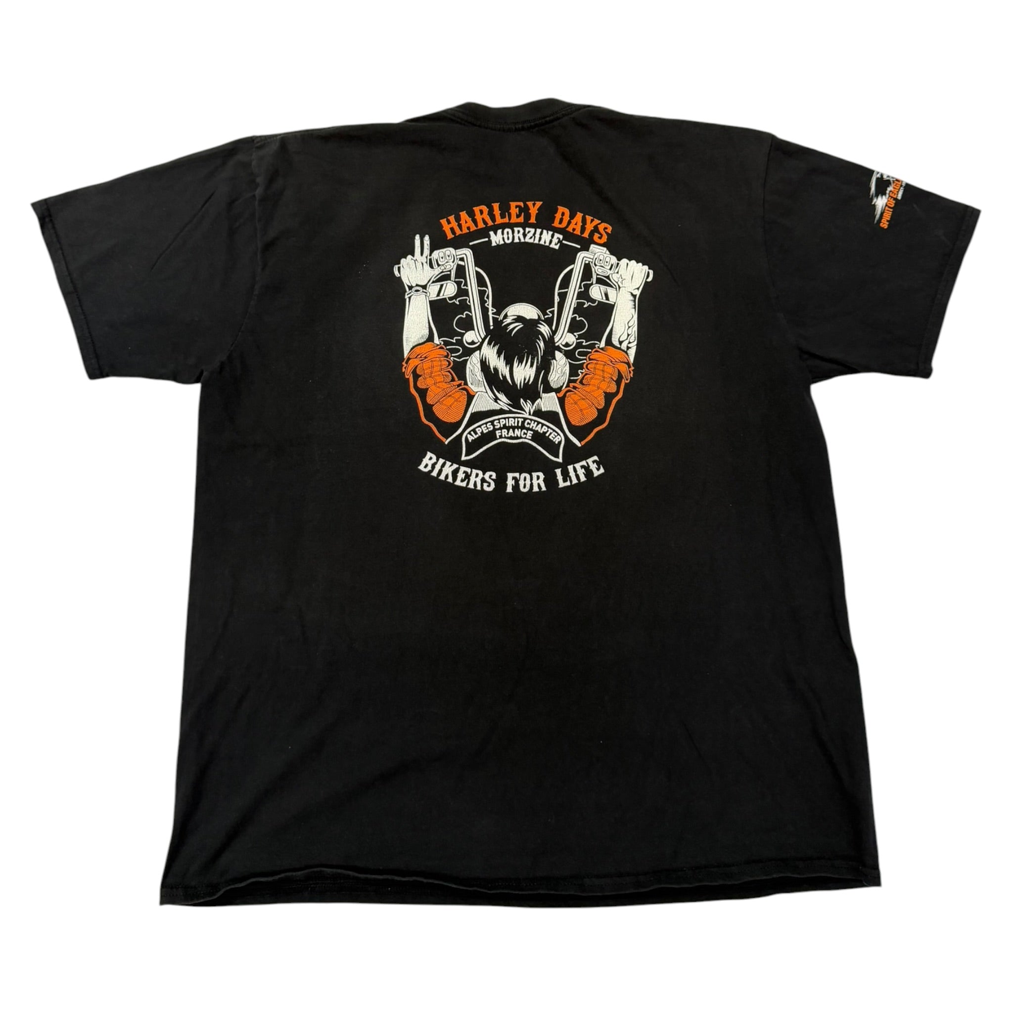 t shirt vintage sovrastampata con ossa Harley Davidson tg XL