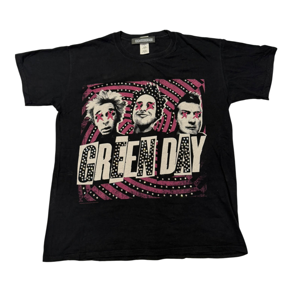 lt shirt vintage con strass Green Day tg L
