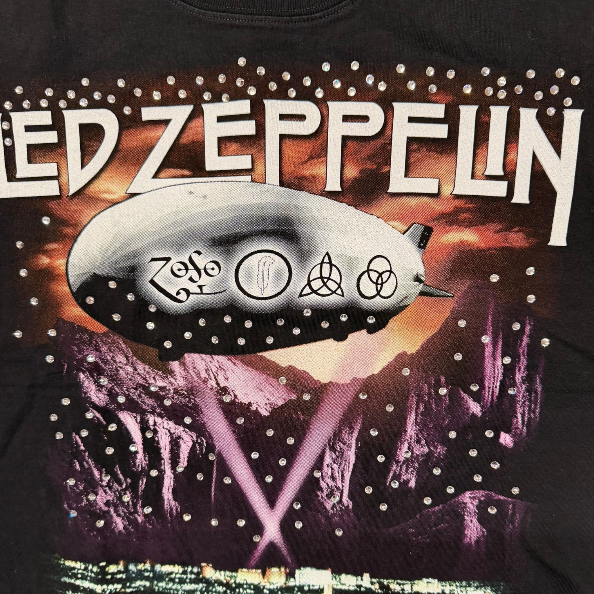 lt shirt vintage con strass led zeppeling tg s