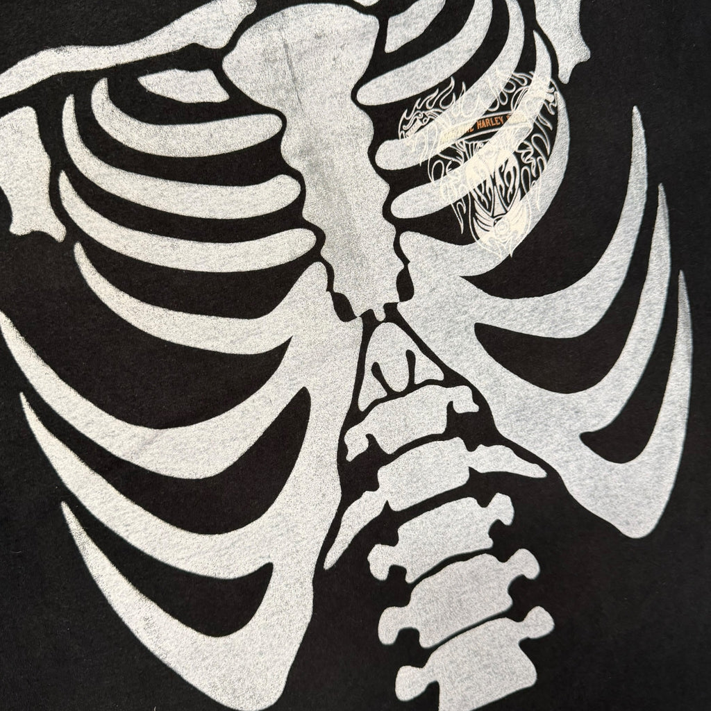t shirt vintage sovrastampata con ossa Harley Davidson tg XL