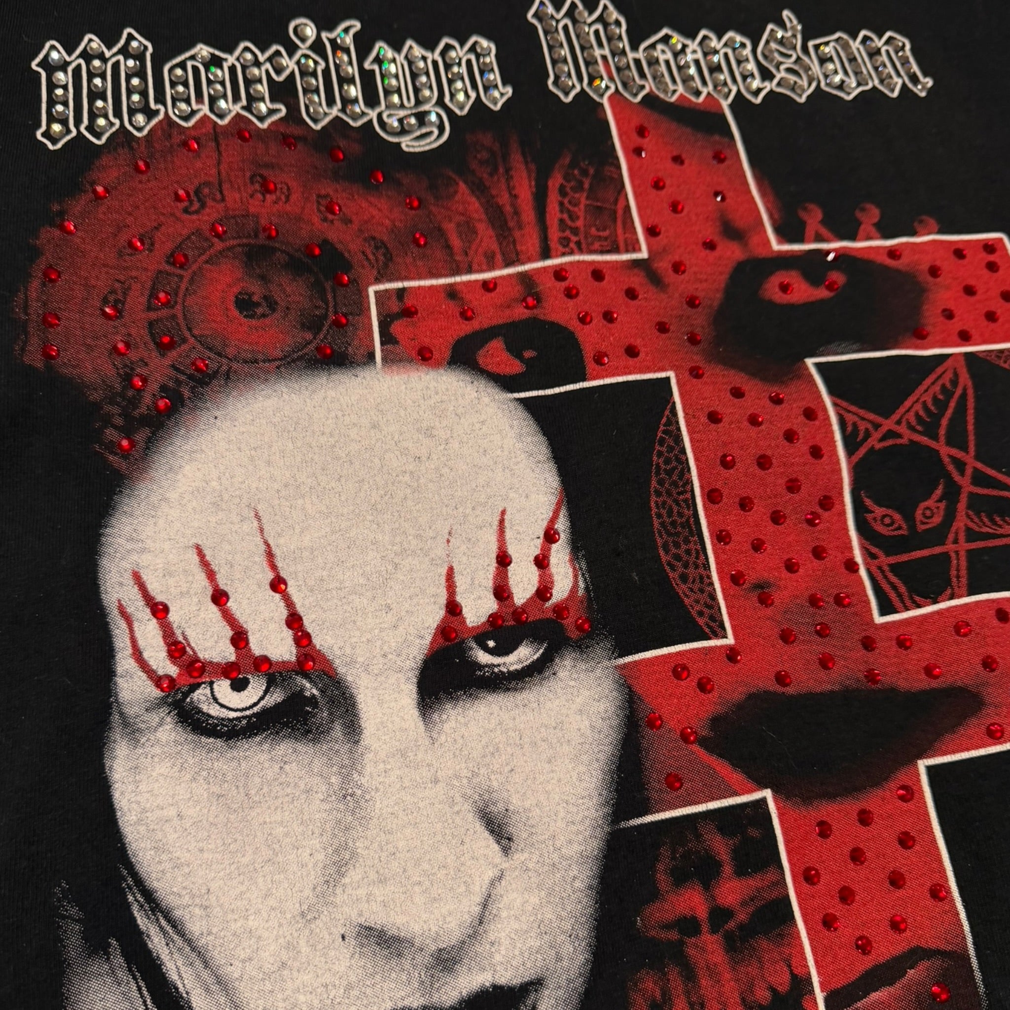 lt shirt vintage con strass Marilyn Manson   tg L