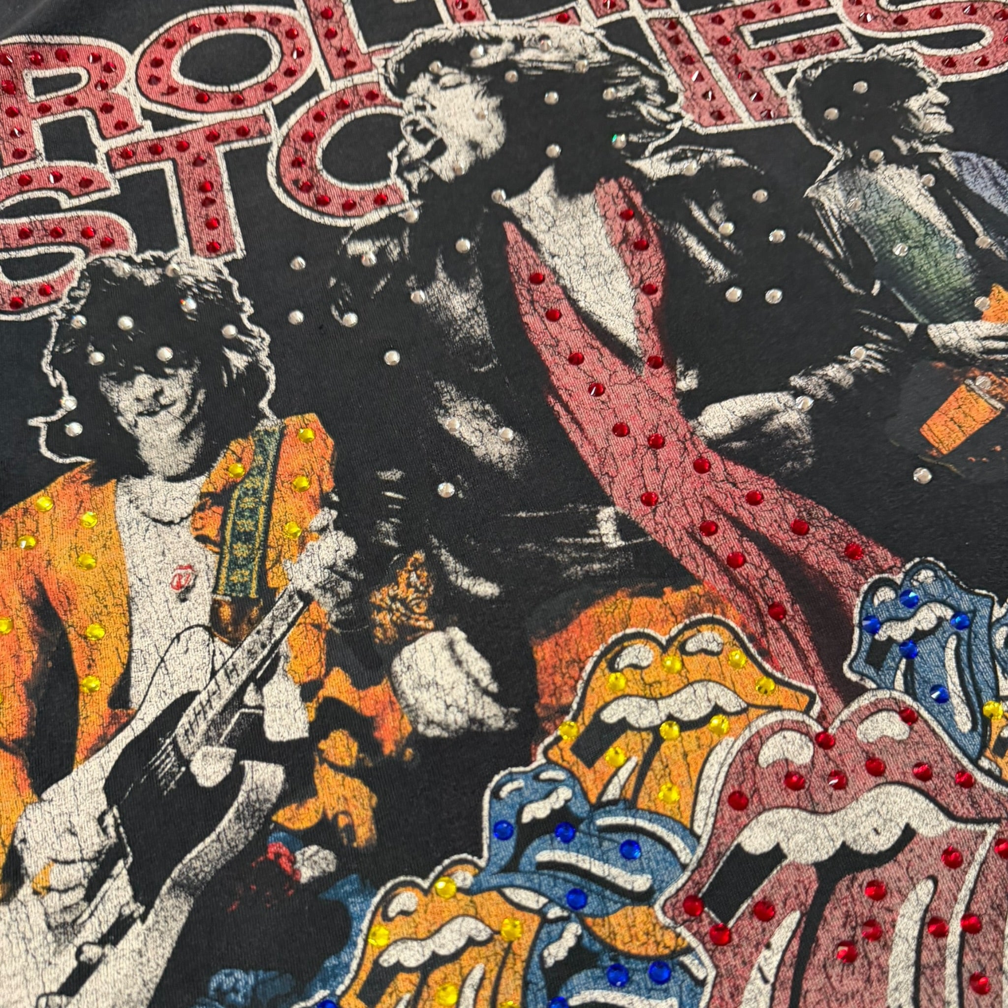 lt shirt vintage con strass Rolling Stones tg s