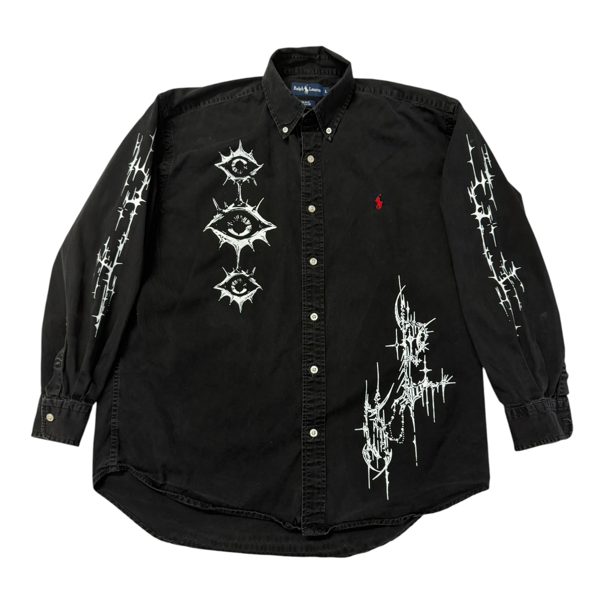 camicia vintage ralph lauren custom tg L goth nero