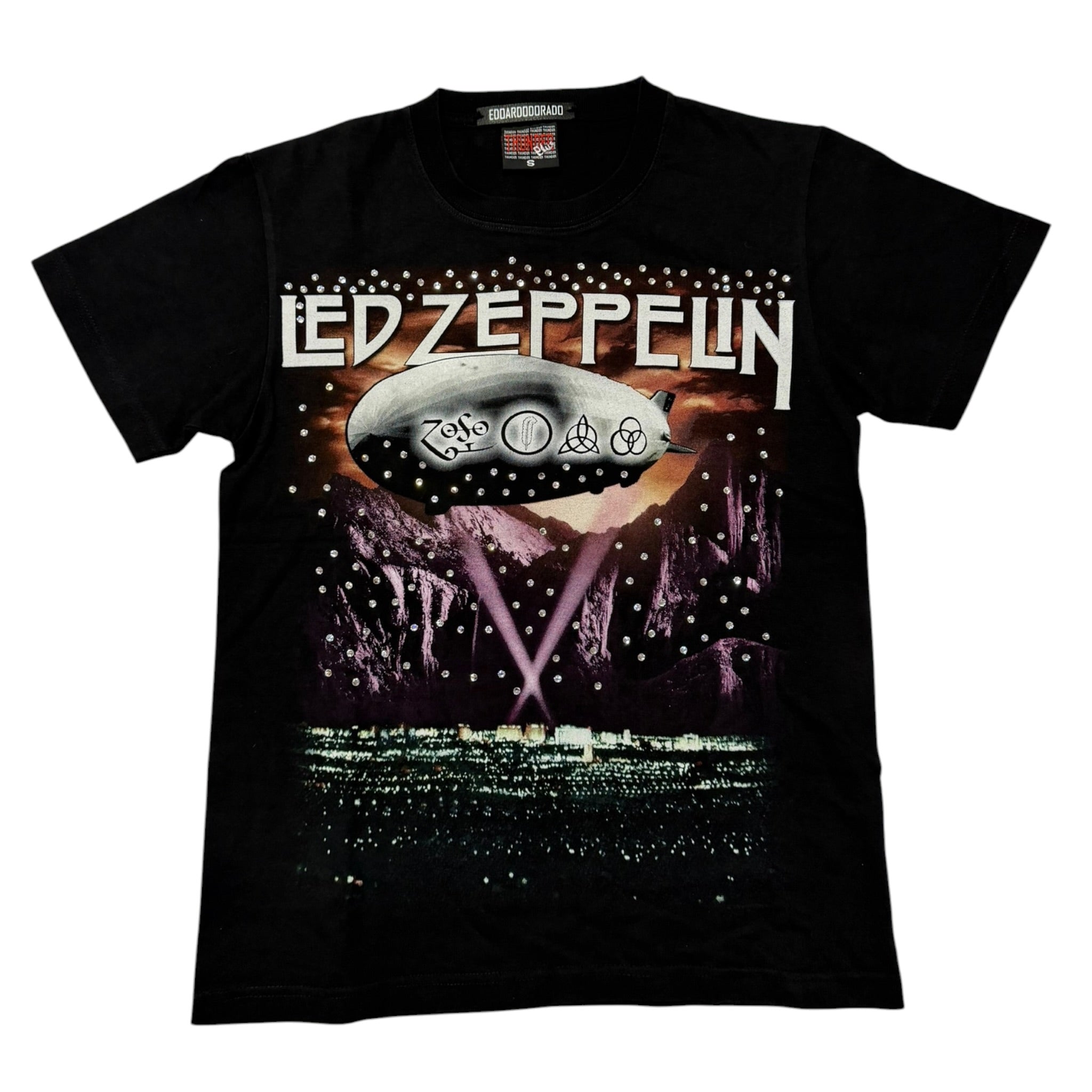 lt shirt vintage con strass led zeppeling tg s