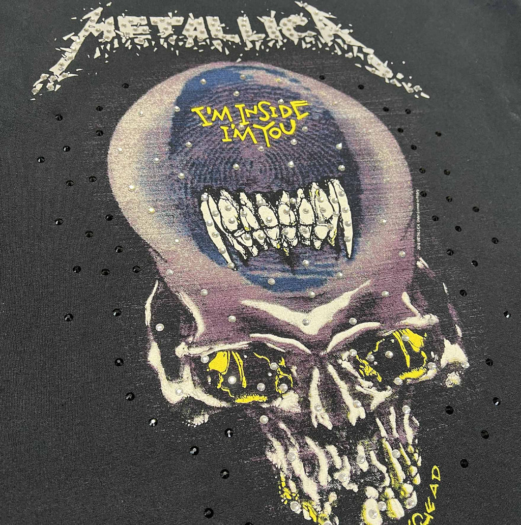 t shirt vintage con strass Metallica xxl