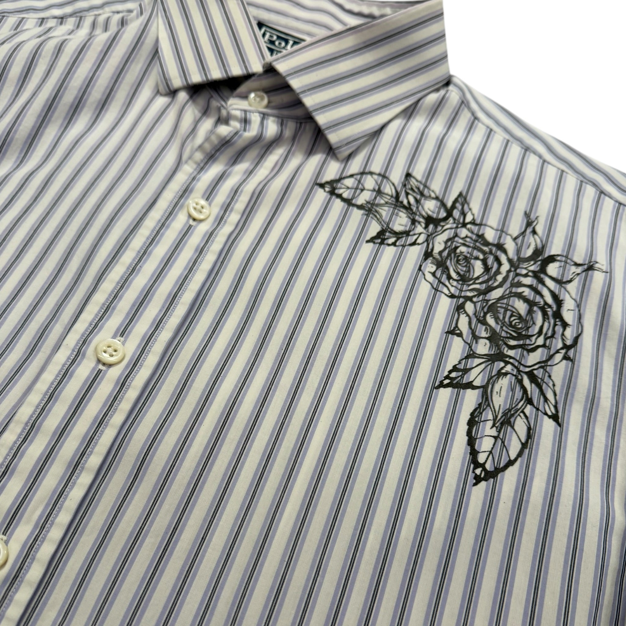 camicia vintage ralph lauren custom tg XL righe rose