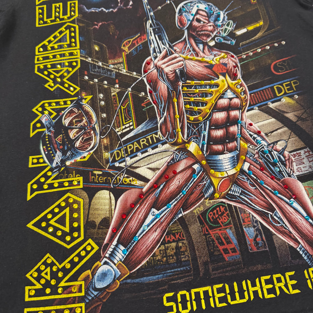 lt shirt vintage con strass Iron Maiden Tg S