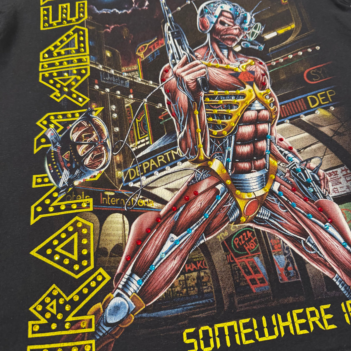 lt shirt vintage con strass Iron Maiden Tg S