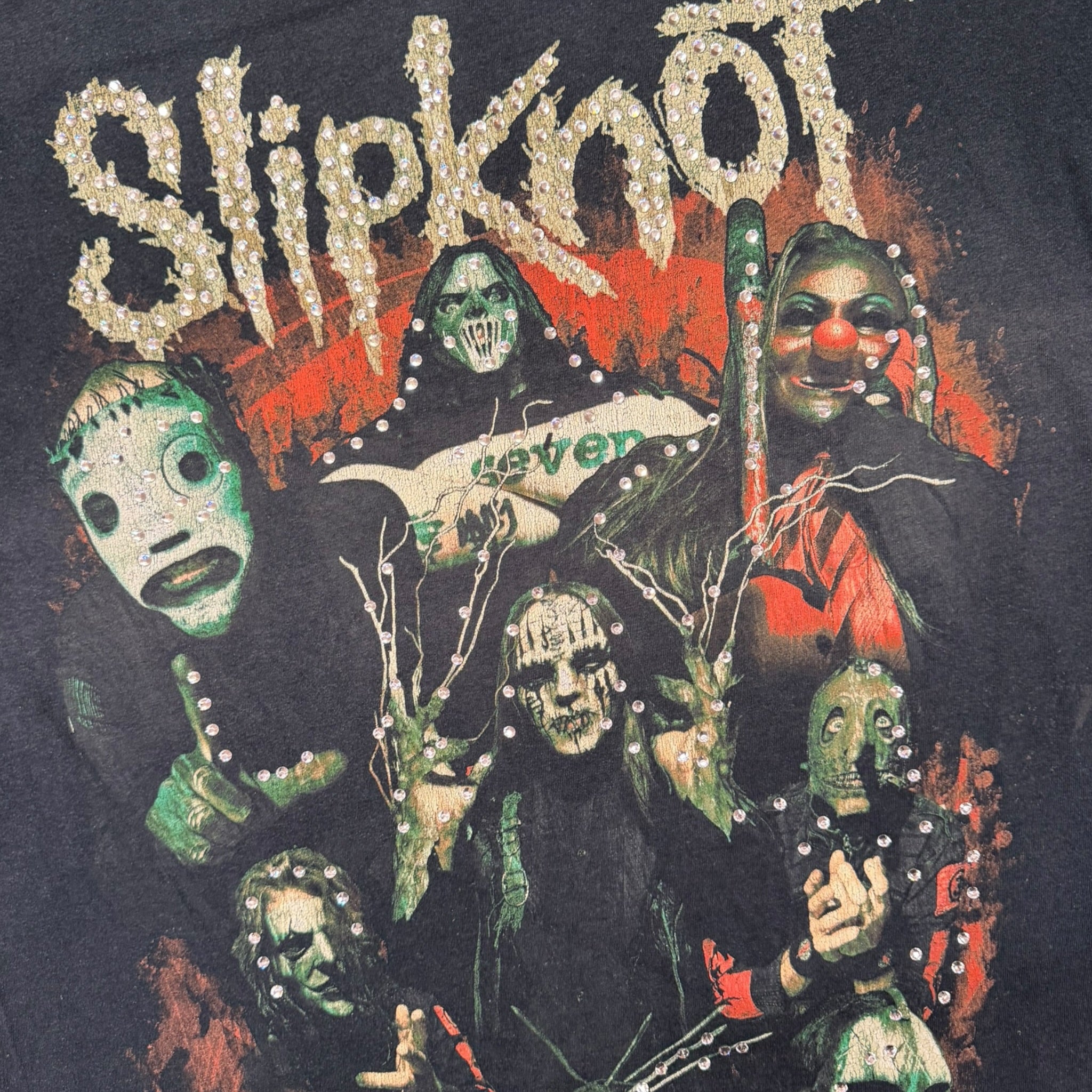 lt shirt vintage con strass slipknot tg L