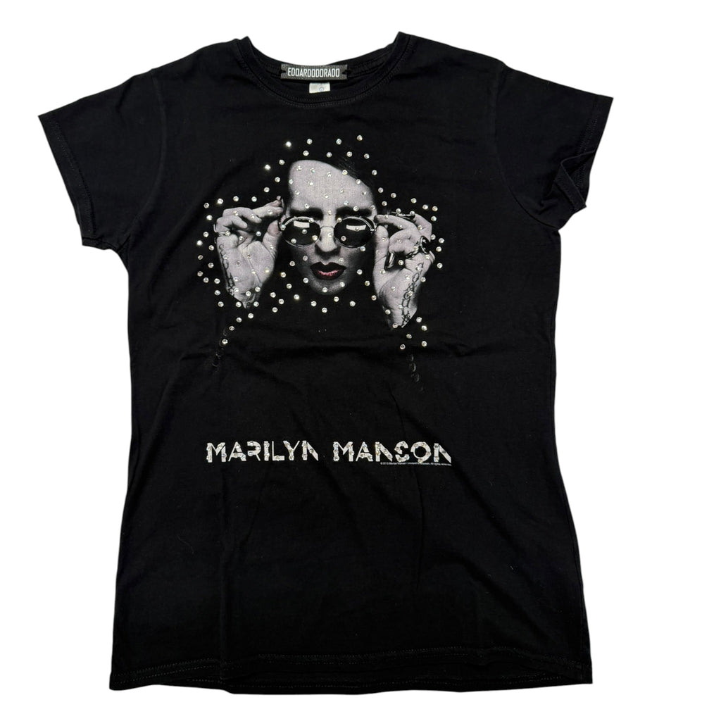 lt shirt vintage con strass Marilyn Manson tg s fit donna