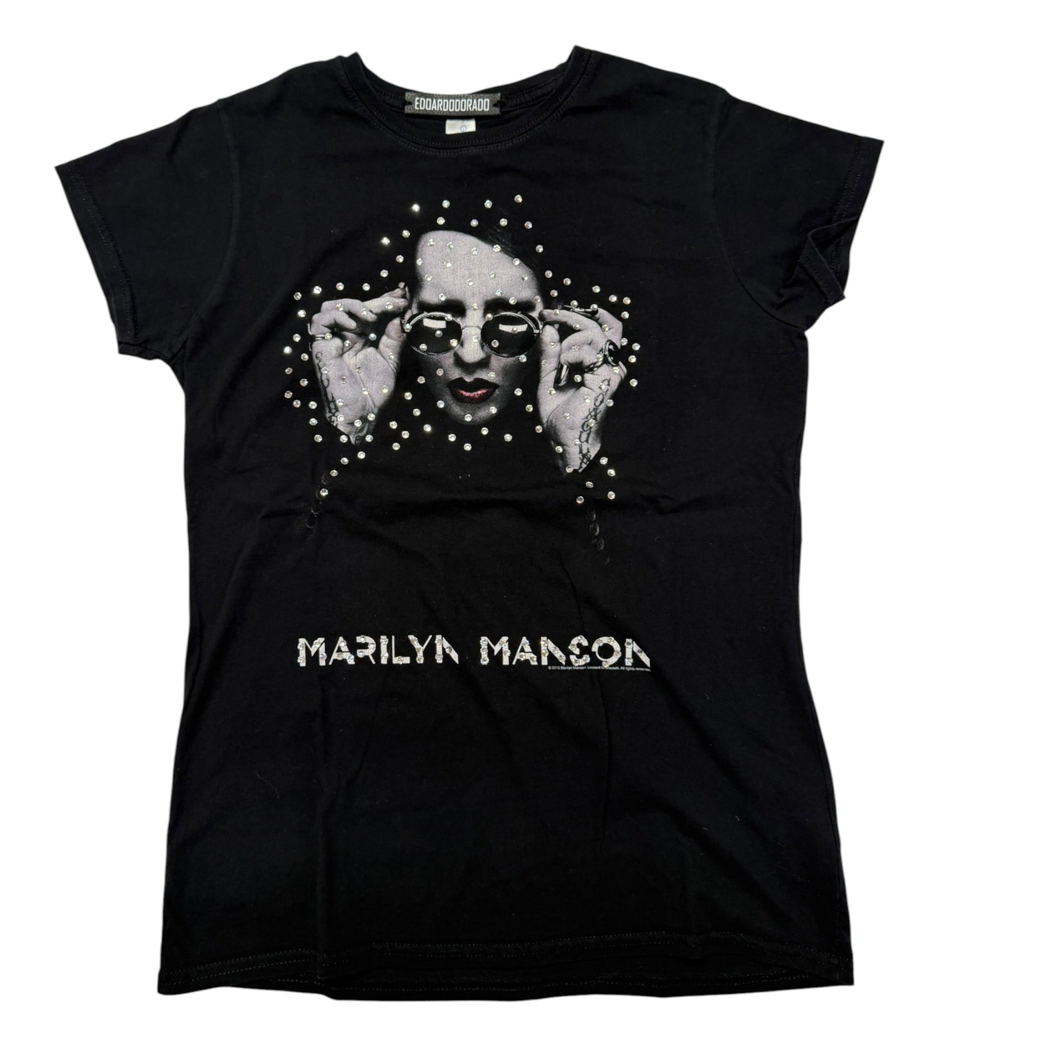 lt shirt vintage con strass Marilyn Manson tg s fit donna