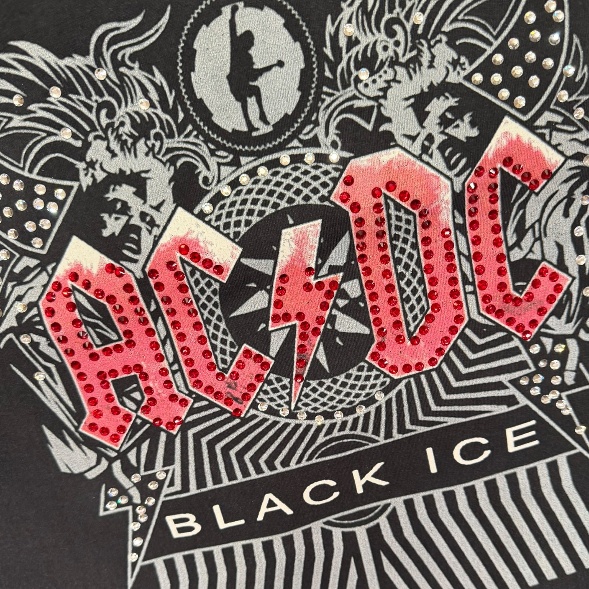 lt shirt vintage con strass acdc tg XL