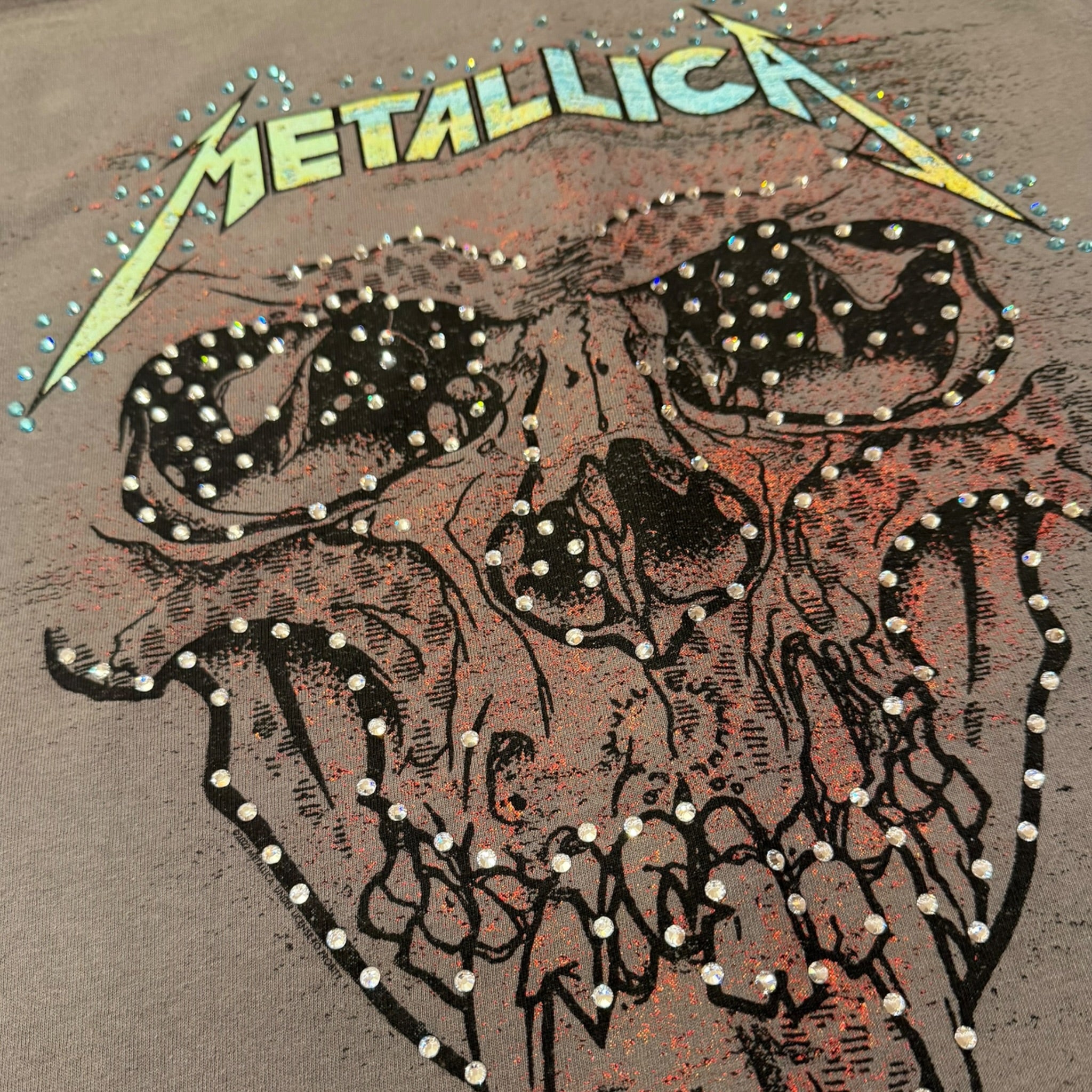 lt shirt vintage con strass Metallica tg m