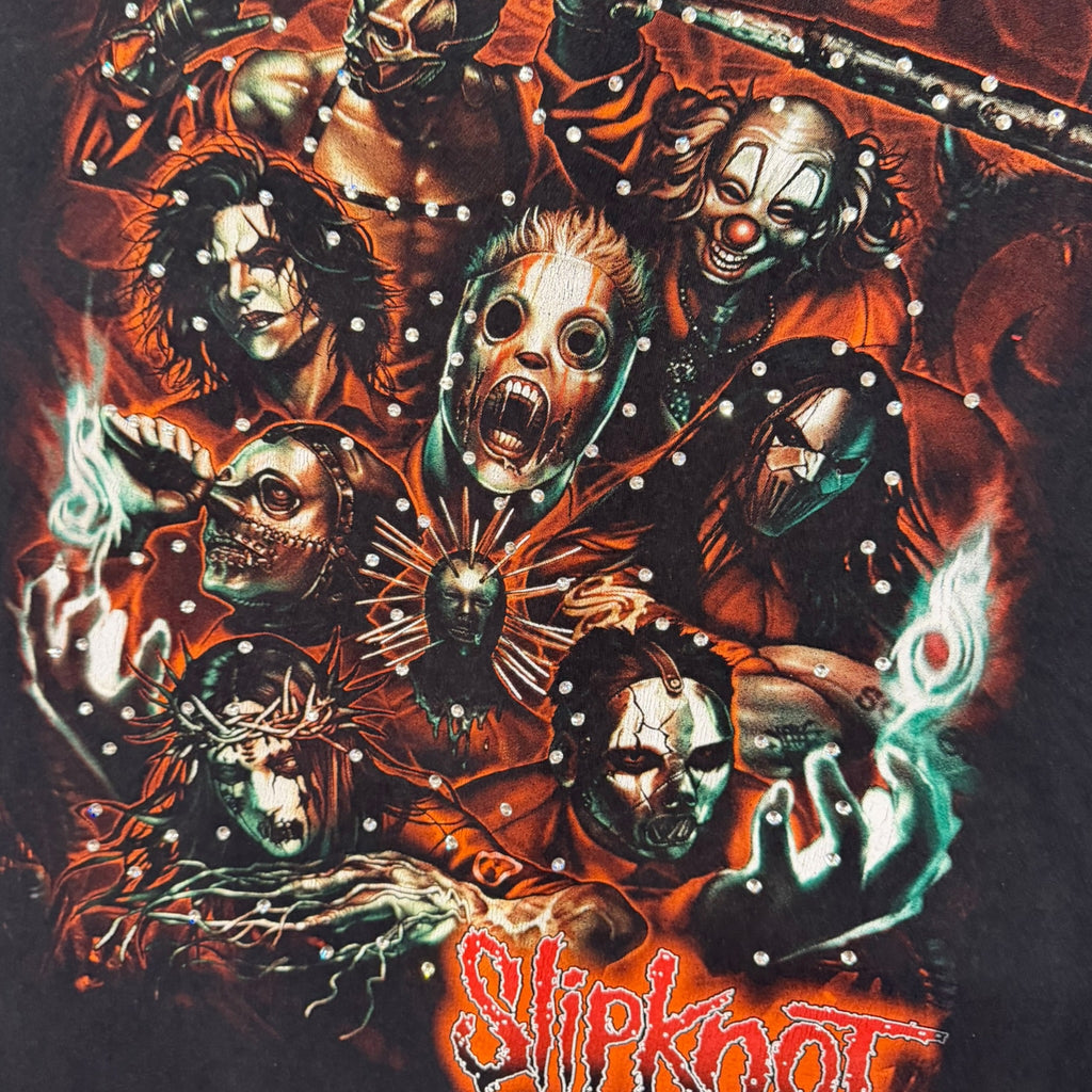 lt shirt vintage con strass slipknot tg L