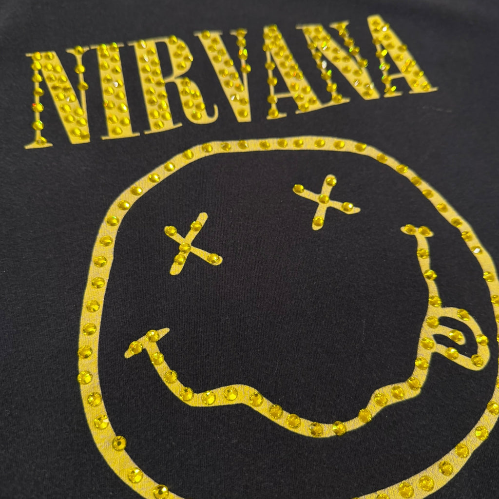 lt shirt vintage con strass nirvana  tg M