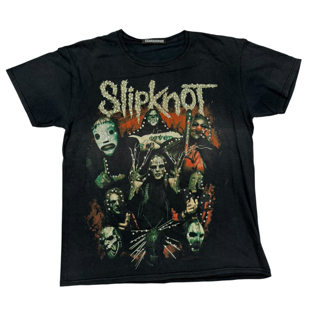 lt shirt vintage con strass slipknot tg L
