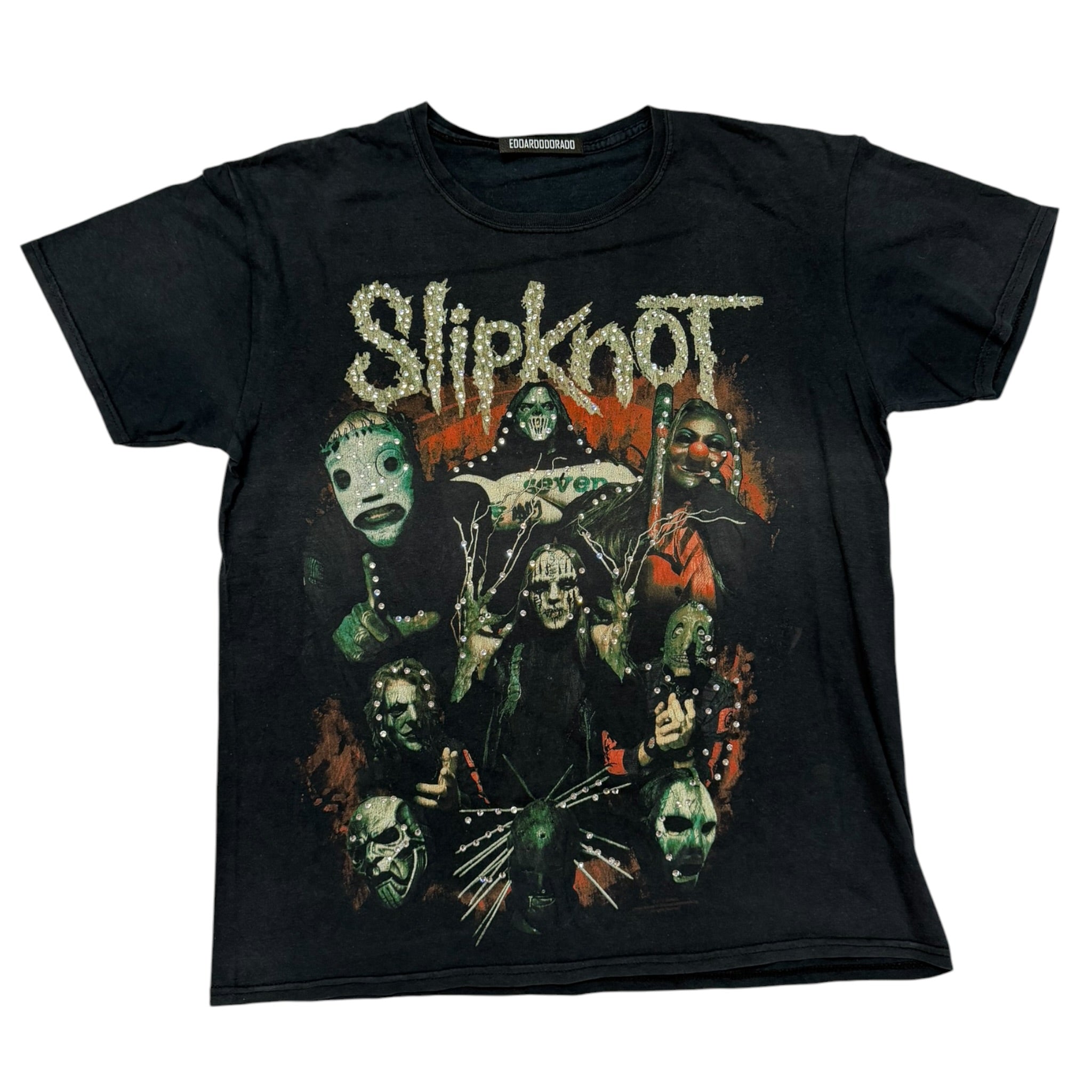 lt shirt vintage con strass slipknot tg L