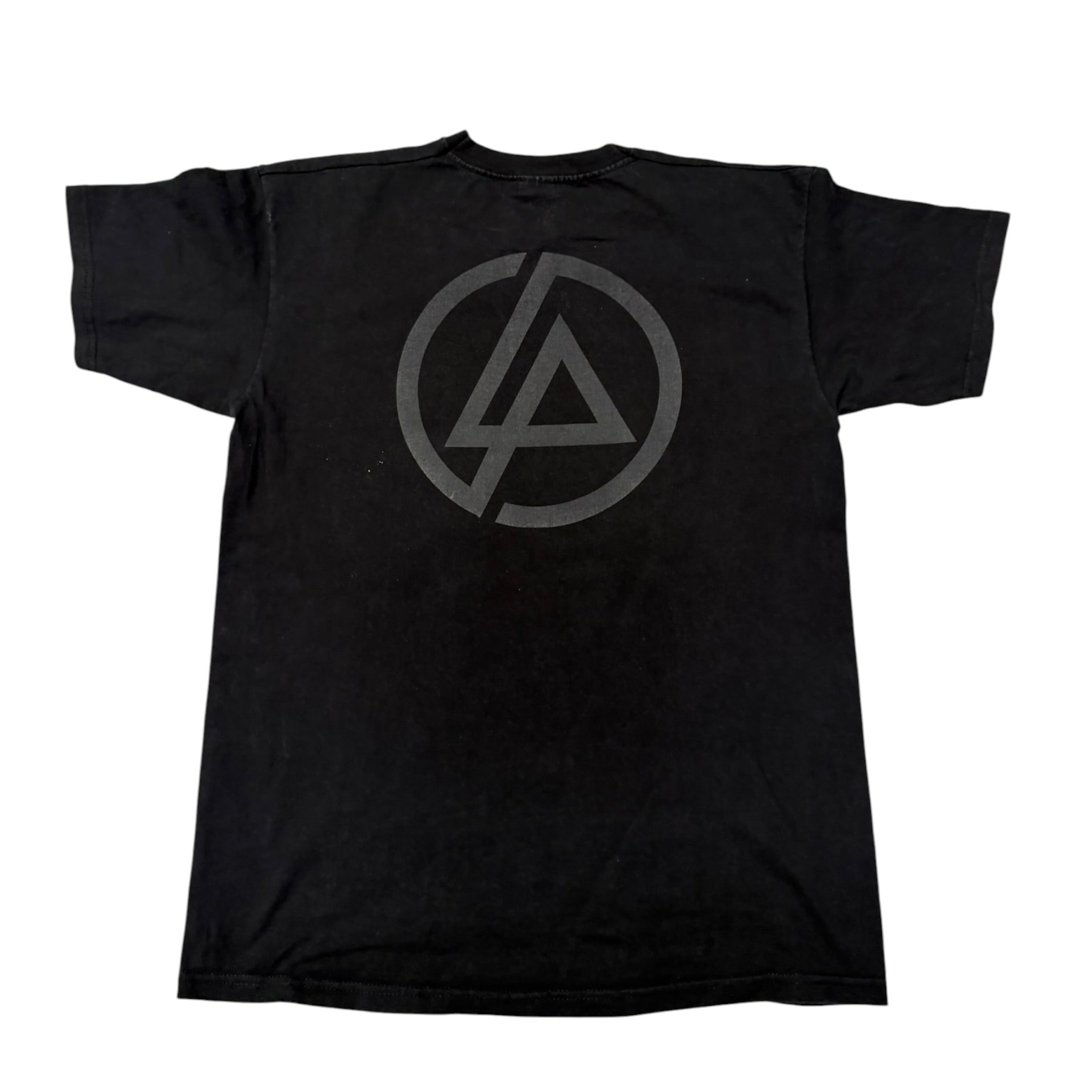 t shirt vintage sovrastampata con ossa Linkin park   tg L