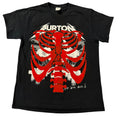 t shirt vintage sovrastampata con ossa metallica tg M
