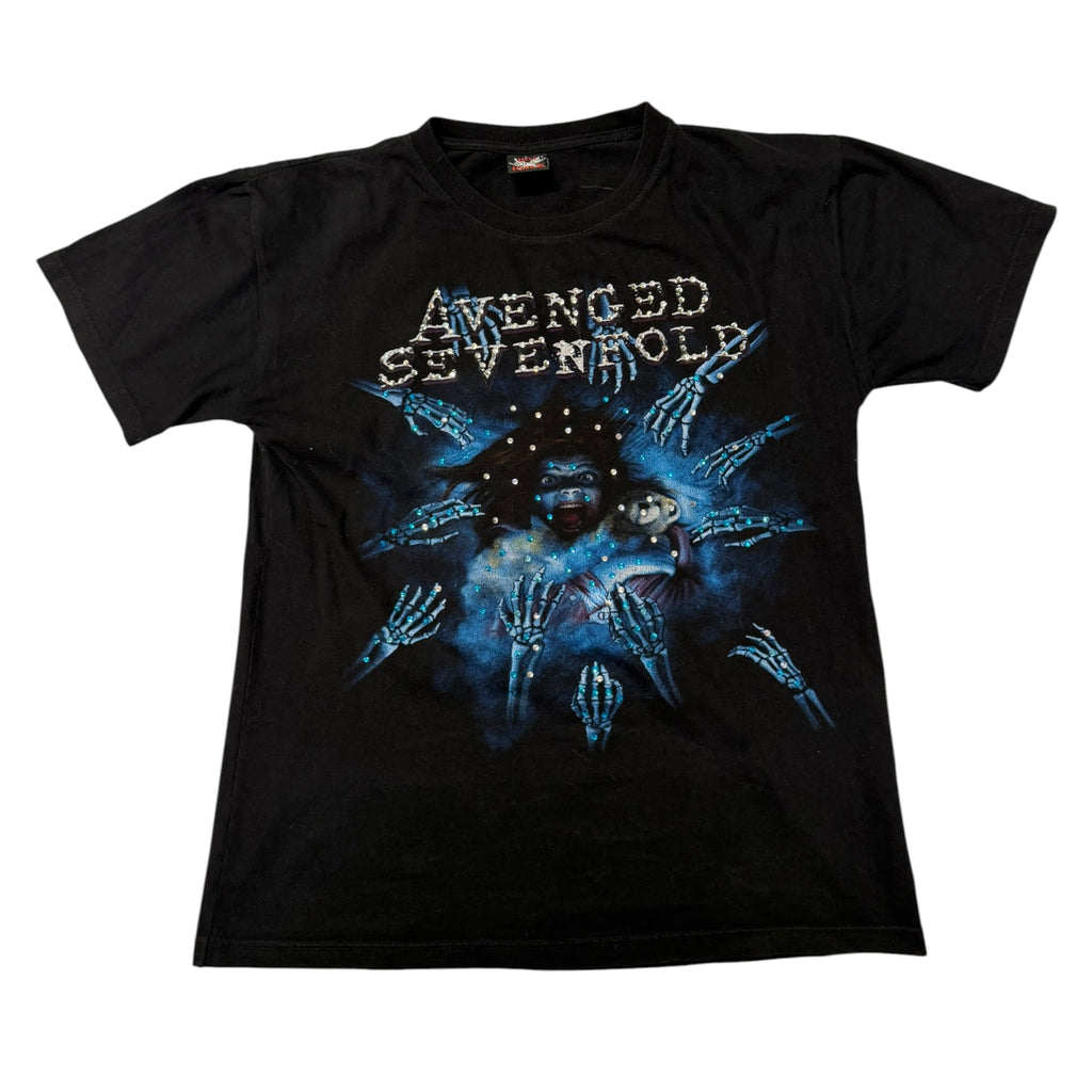 lt shirt vintage con strass avenged sevenfold  tg L
