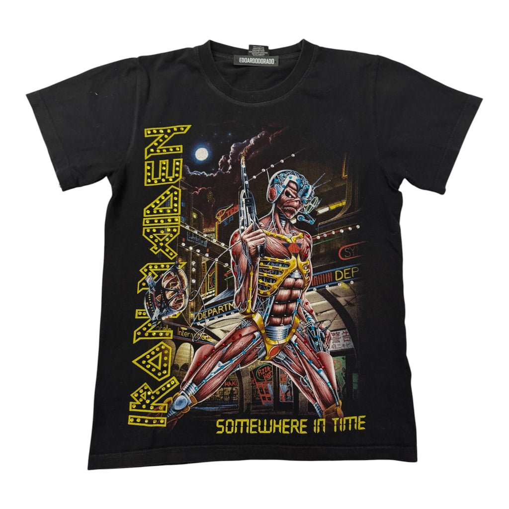 lt shirt vintage con strass Iron Maiden Tg S