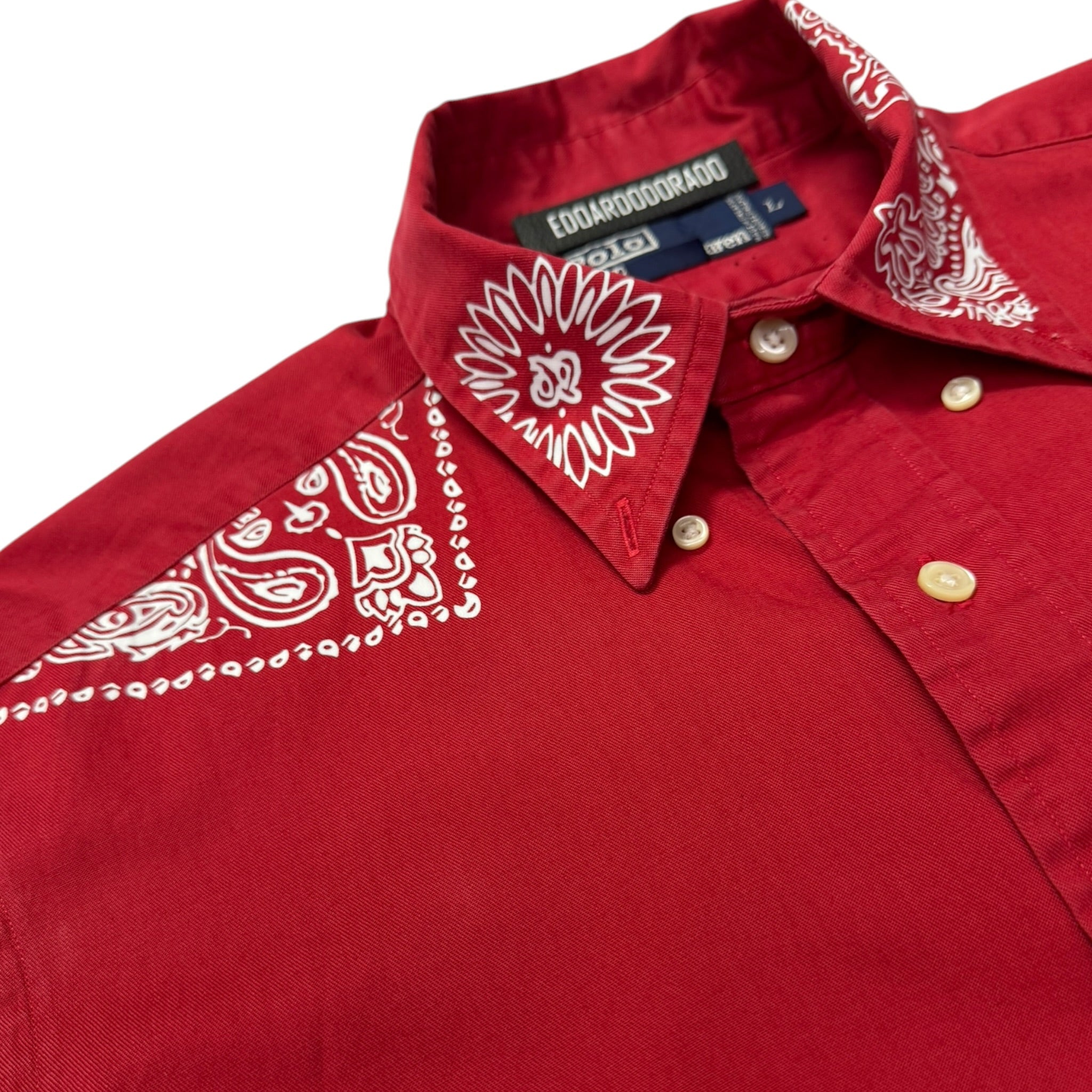 camicia vintage ralph lauren custom tg L bandana rossa
