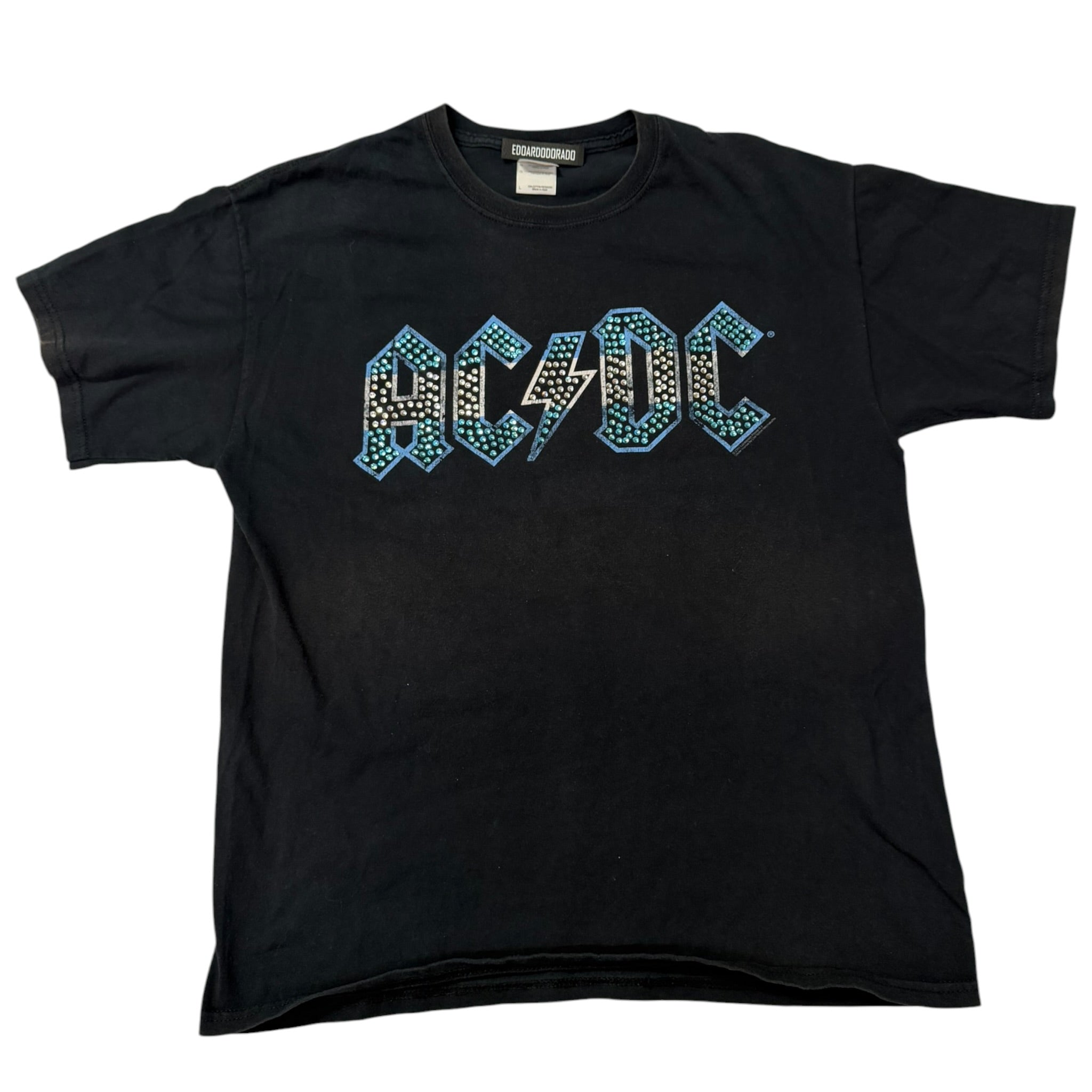 lt shirt vintage con strass acdc  tg L