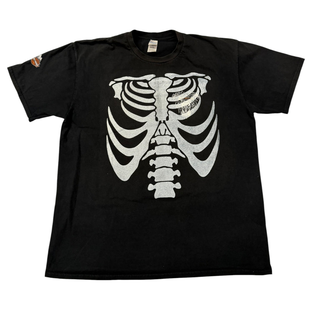 t shirt vintage sovrastampata con ossa Harley Davidson tg XL