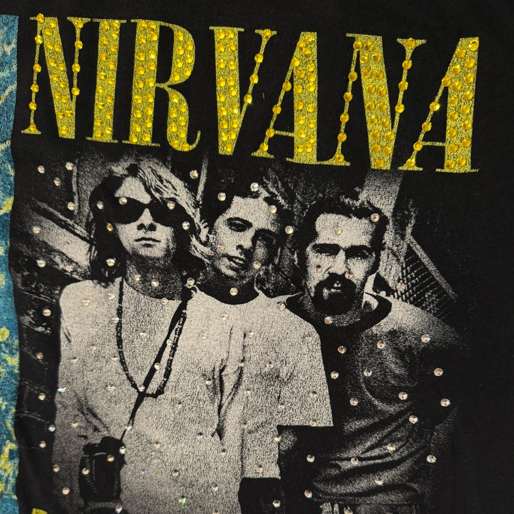 lt shirt vintage con strass nirvana tg XL