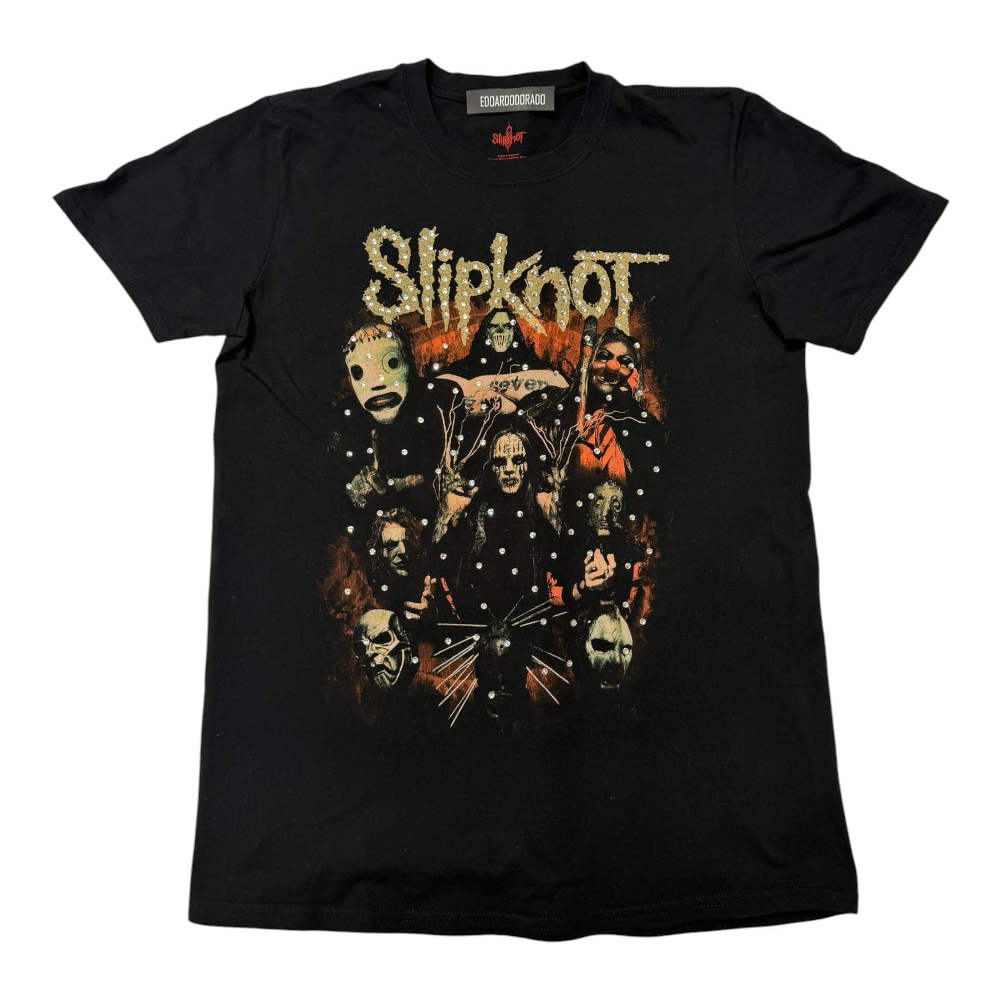 lt shirt vintage con strass slipknot tg M