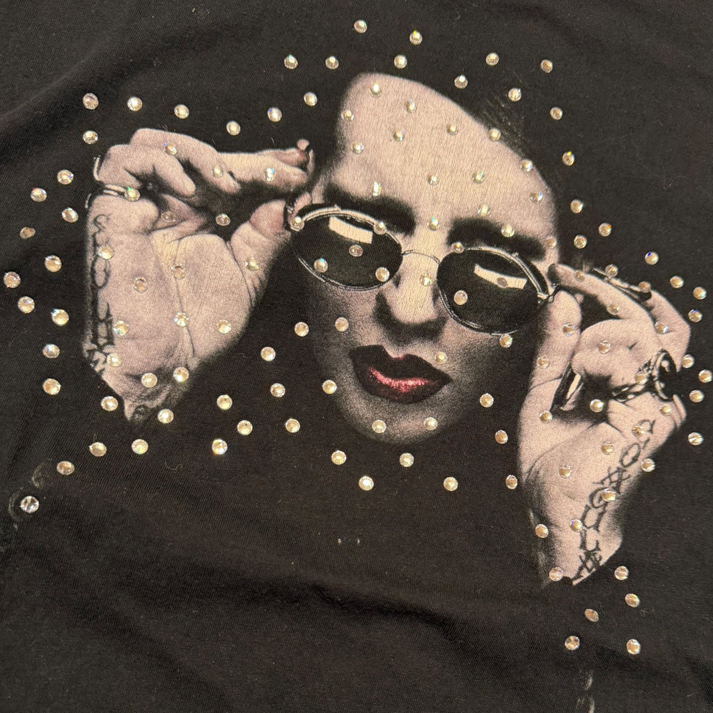 lt shirt vintage con strass Marilyn Manson tg s fit donna